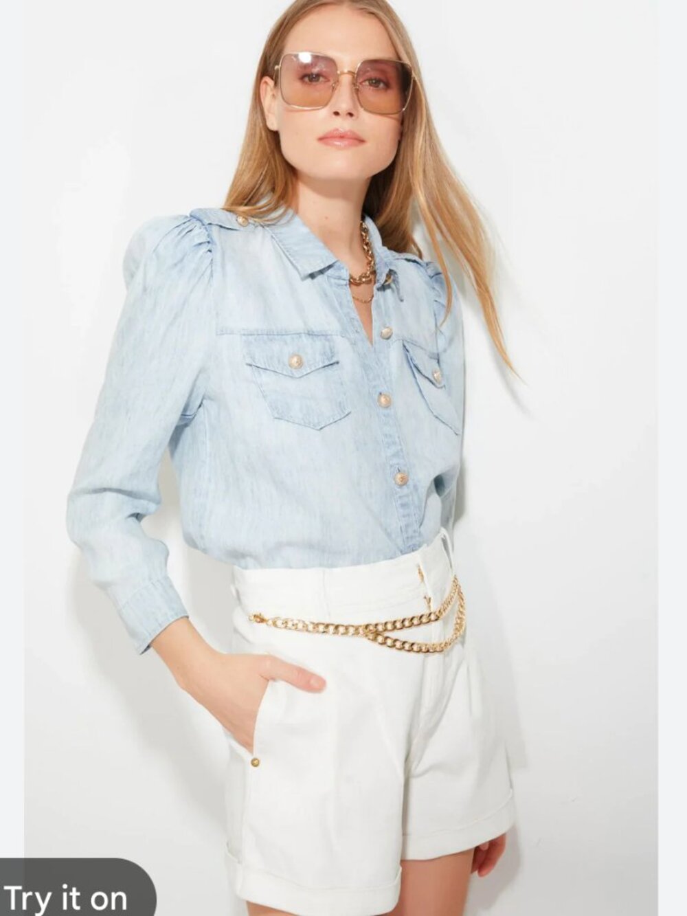 Generation Love Tencel Linen Shirt Size Large